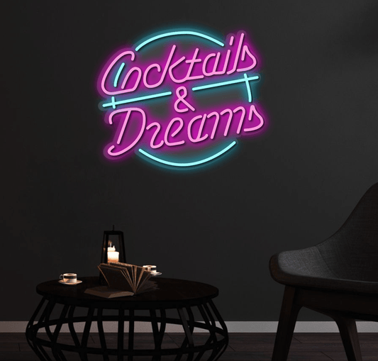 Cocktails & Dreams - Neón Personalizado - Neon Shine On