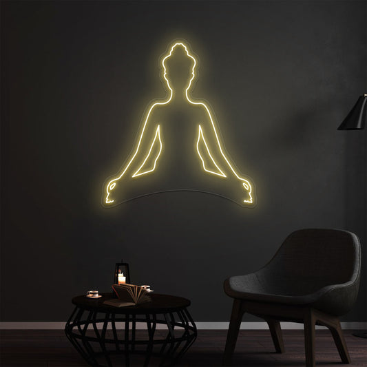 zen decoration neon sign white